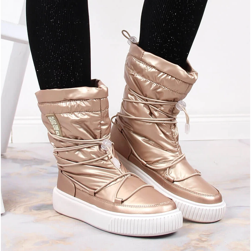 Bottes De Neige Métallisées, Isolées Dorées Big Star KK274194 D'or 3 Bottes De Neige Métallisées, Isolées Dorées Big Star KK274194 D'or – Image 3