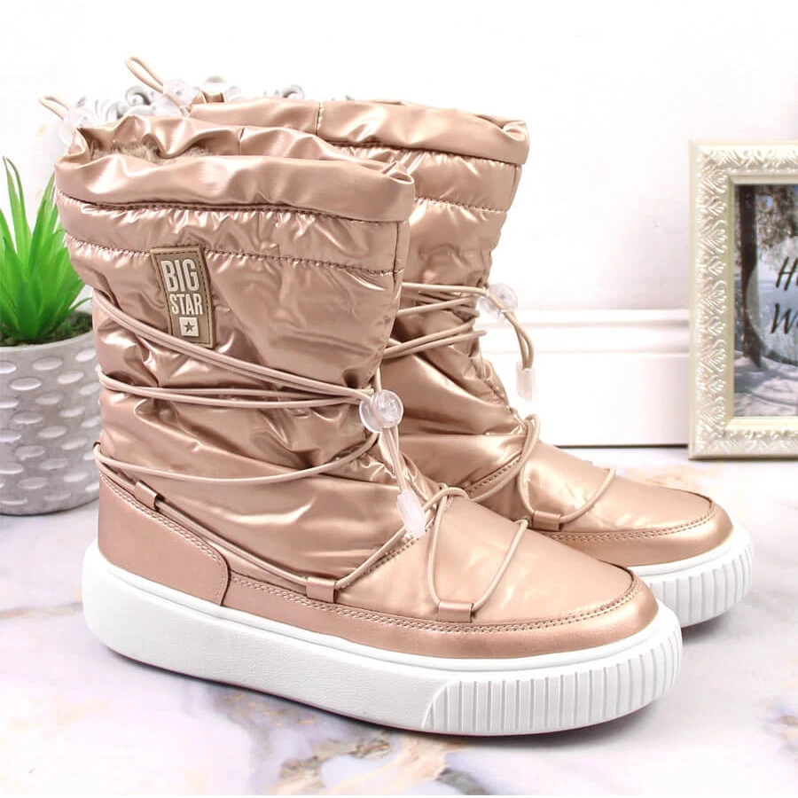 Bottes De Neige Métallisées, Isolées Dorées Big Star KK274194 D'or 5 Bottes De Neige Métallisées, Isolées Dorées Big Star KK274194 D'or – Image 5