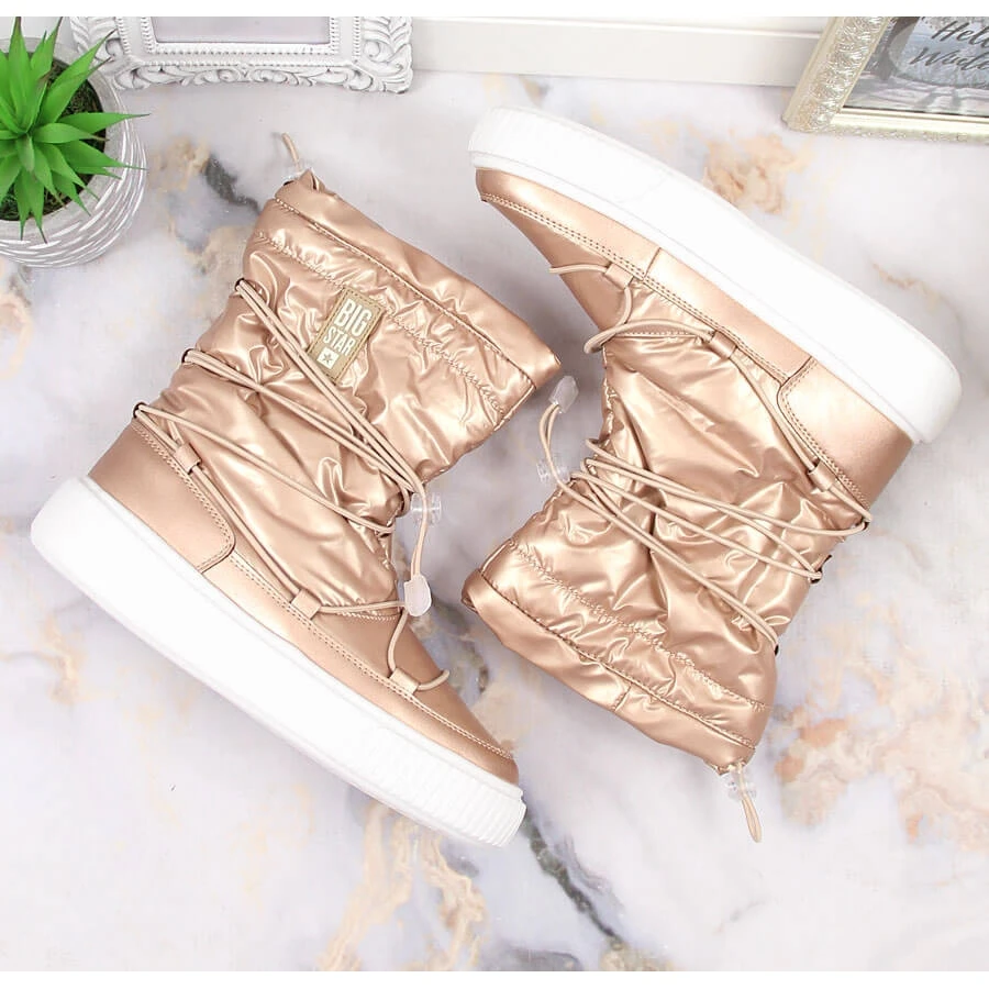 Bottes De Neige Métallisées, Isolées Dorées Big Star KK274194 D'or 6 Bottes De Neige Métallisées, Isolées Dorées Big Star KK274194 D'or – Image 6