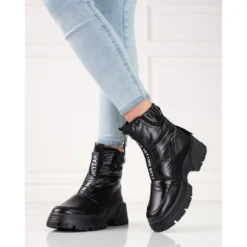 Bottes De Neige Noires Pour Femmes Sur La Plateforme Shelovet Le Noir