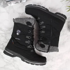 Bottes De Neige Pour Enfants Imperméables Noires American Club Le Noir