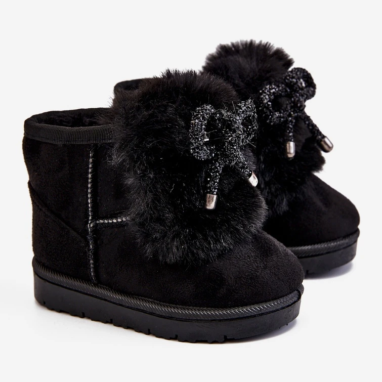 Bottes De Neige Pour Enfants Noires Avec Fourrure En Daim Amelia Le Noir 1 Bottes De Neige Pour Enfants Noires Avec Fourrure En Daim Amelia Le Noir