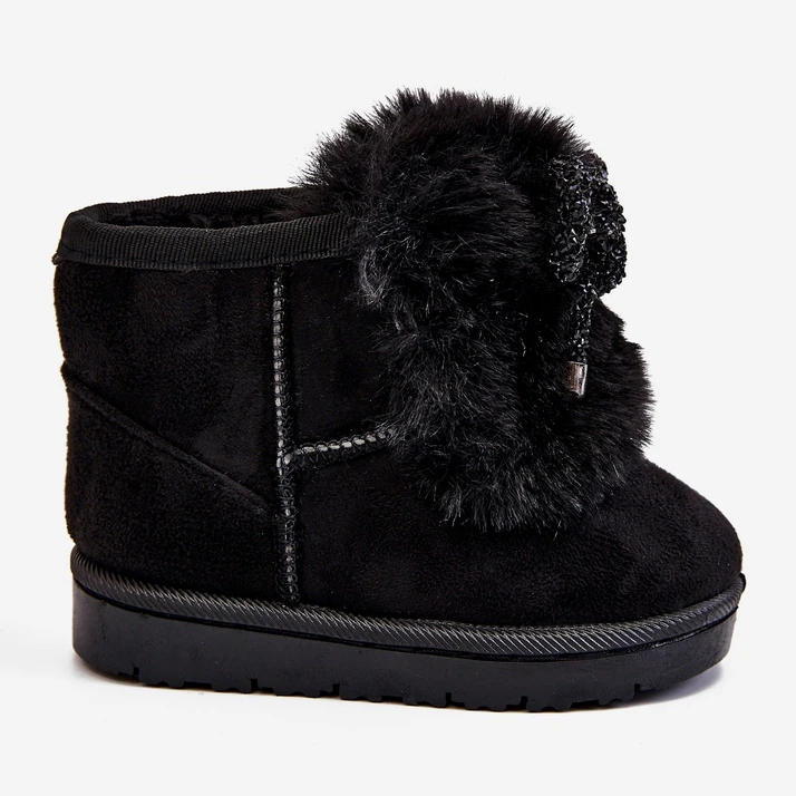 Bottes De Neige Pour Enfants Noires Avec Fourrure En Daim Amelia Le Noir 2 Bottes De Neige Pour Enfants Noires Avec Fourrure En Daim Amelia Le Noir – Image 2