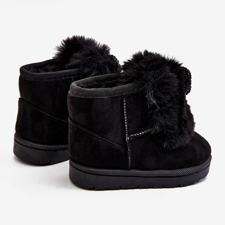 Bottes De Neige Pour Enfants Noires Avec Fourrure En Daim Amelia Le Noir 4 Bottes De Neige Pour Enfants Noires Avec Fourrure En Daim Amelia Le Noir – Image 4
