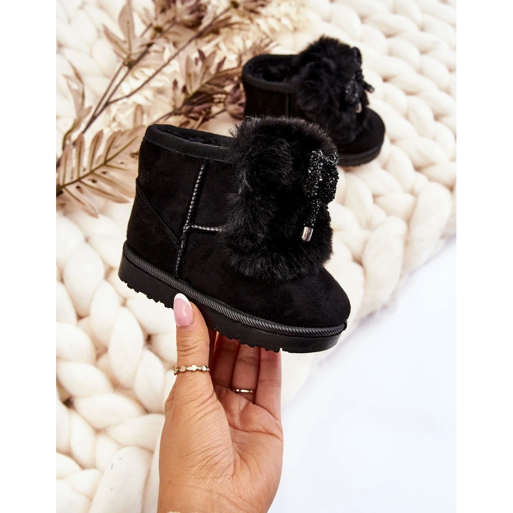 Bottes De Neige Pour Enfants Noires Avec Fourrure En Daim Amelia Le Noir 7 Bottes De Neige Pour Enfants Noires Avec Fourrure En Daim Amelia Le Noir – Image 7