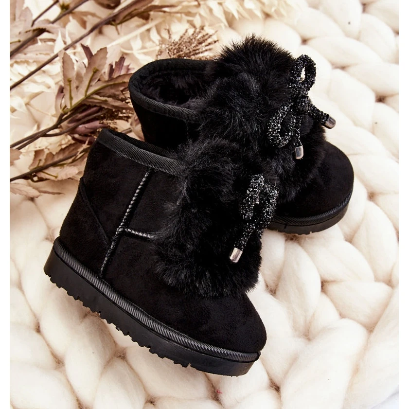 Bottes De Neige Pour Enfants Noires Avec Fourrure En Daim Amelia Le Noir 8 Bottes De Neige Pour Enfants Noires Avec Fourrure En Daim Amelia Le Noir – Image 8