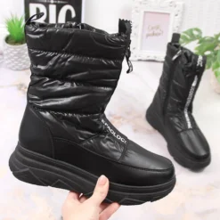 Bottes De Neige Pour Femmes Avec Une Fermeture éclair Noir Potocki Le Noir