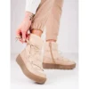 Bottes De Neige Pour Femmes Sur La Plate-forme Beige Shelovet