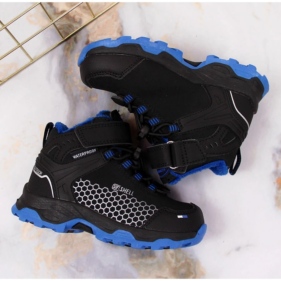 Bottes De Neige Trekking Imperméables Noires American Club Le Noir Bleu 2 Bottes De Neige Trekking Imperméables Noires American Club Le Noir Bleu – Image 2