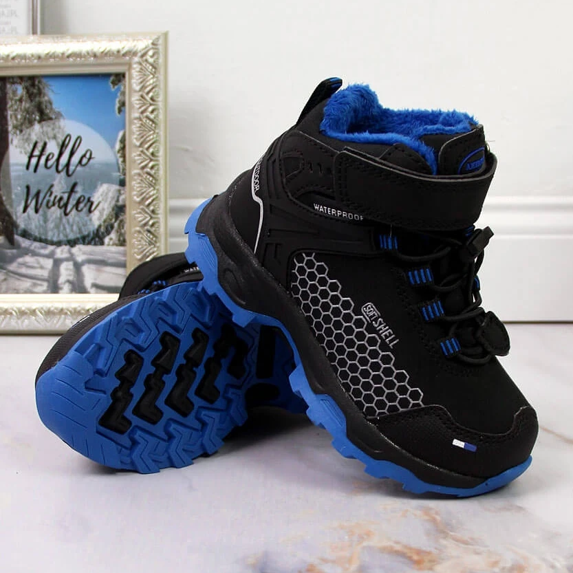 Bottes De Neige Trekking Imperméables Noires American Club Le Noir Bleu 3 Bottes De Neige Trekking Imperméables Noires American Club Le Noir Bleu – Image 3