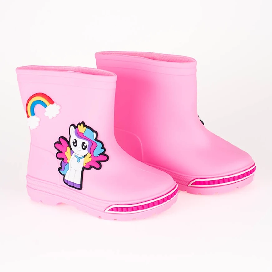 Bottes De Pluie Basses Pour Fille Shelovet, Rose Clair 2 Bottes De Pluie Basses Pour Fille Shelovet, Rose Clair – Image 2