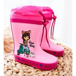 Bottes De Pluie En Caoutchouc Pour Enfants Rose Heilee Girl -Lumière Écarlate Bottes bottes de pluie en caoutchouc pour enfants rose heilee girl 3 2000x2000 1