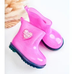 Bottes De Pluie Enfant Brocard Fuchsia Rose Argent -Lumière Écarlate Bottes bottes de pluie enfant brocard fuchsia rose argent 3 2000x2000 1