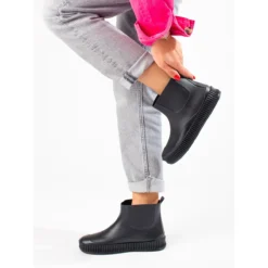 Bottes De Pluie Noires Shelovet Pour Femmes Le Noir