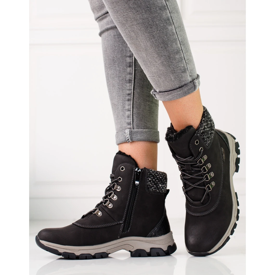 Bottes De Randonnée Noires Pour Femmes Sur La Plateforme Shelovet Le Noir 2 Bottes De Randonnée Noires Pour Femmes Sur La Plateforme Shelovet Le Noir – Image 2
