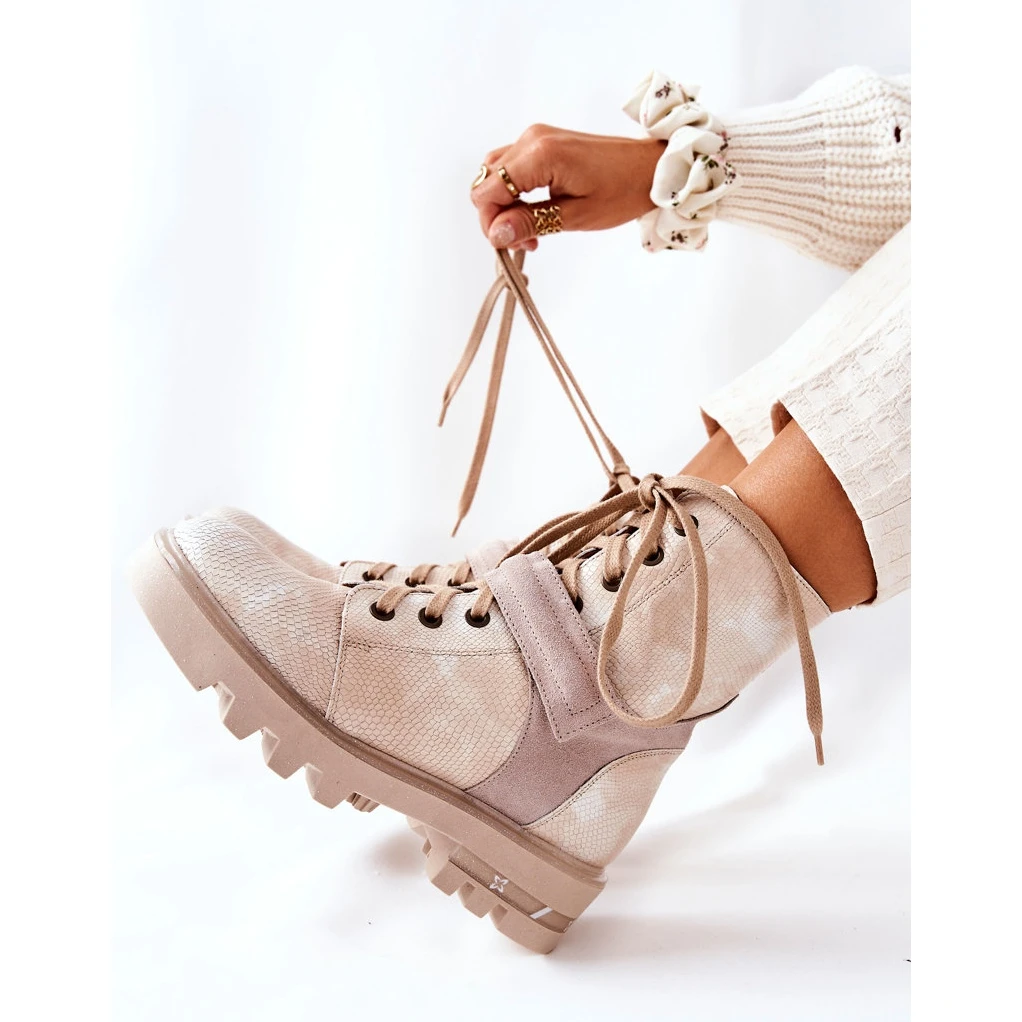 Bottes De Travailleurs En Cuir Beige Maciejka 05219-04 5 Bottes De Travailleurs En Cuir Beige Maciejka 05219-04 – Image 5