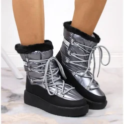 Bottes D'hiver Chaudes à Lacets Argentées Pour Femmes Filippo -Lumière Écarlate Bottes bottes dhiver chaudes a lacets argentees pour femmes filippo 3 2000x2000 1