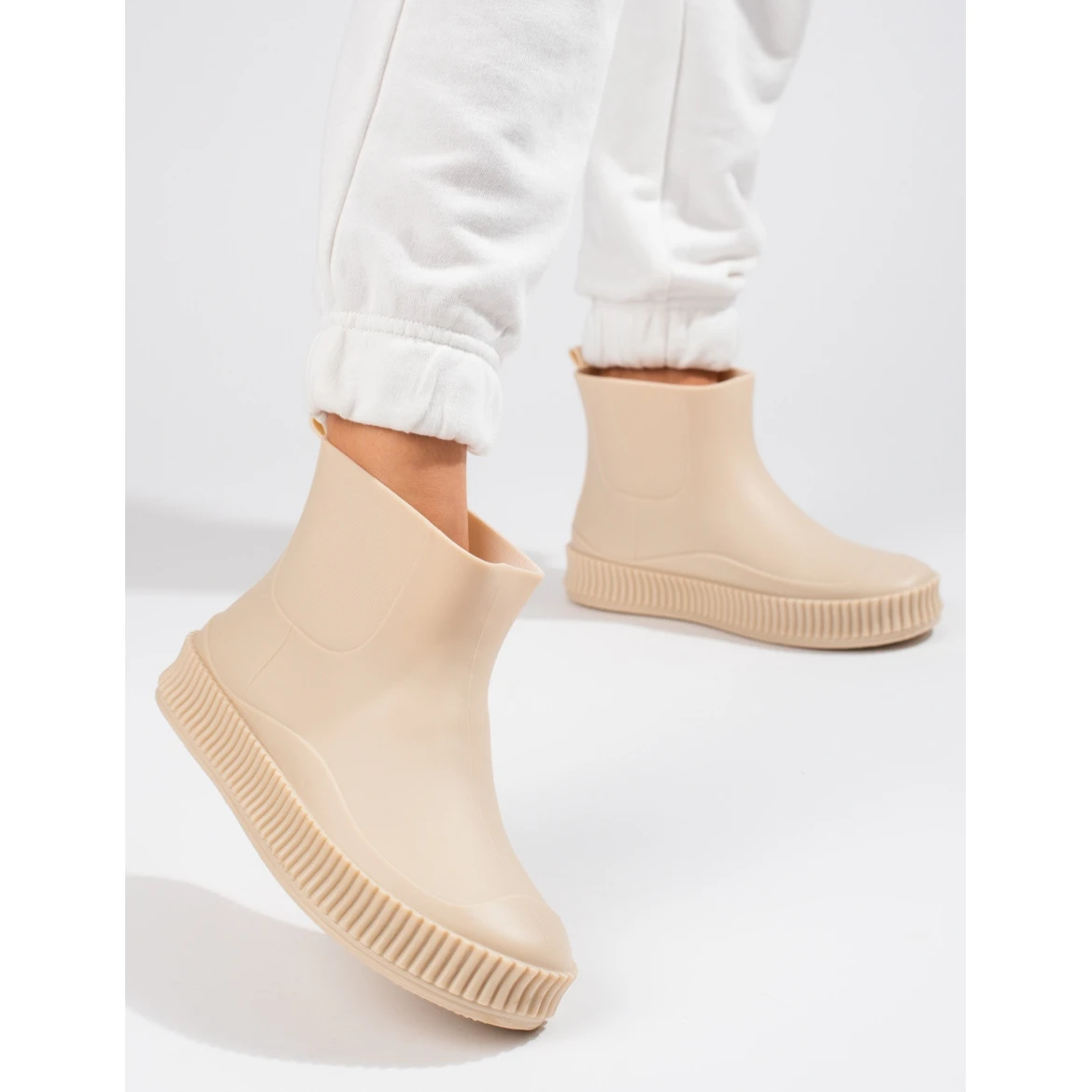 Bottes En Caoutchouc Crème Shelovet Pour Femmes Beige 1 Bottes En Caoutchouc Crème Shelovet Pour Femmes Beige