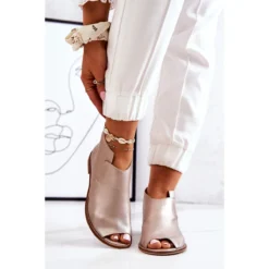 Bottes En Cuir À Talon Laura Messi Or 2324 D'or