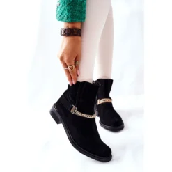 Bottes En Cuir Pour Femmes Nicole Black Dome Le Noir