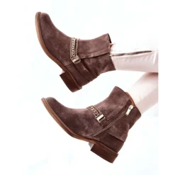 Bottes En Cuir Pour Femmes Nicole Brown Dome Brun -Lumière Écarlate Bottes bottes en cuir pour femmes nicole brown dome brun 3 2000x2000 1