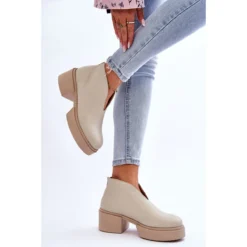 Bottes En Cuir Sur Talons Massifs Nicole 2795/054 Beige Clair -Lumière Écarlate Bottes bottes en cuir sur talons massifs nicole 2795 054 beige clair 5 2000x2000 1
