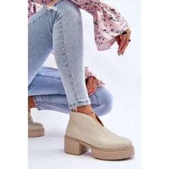 Bottes En Cuir Sur Talons Massifs Nicole 2795/054 Beige Clair -Lumière Écarlate Bottes bottes en cuir sur talons massifs nicole 2795 054 beige clair 8 2000x2000 1