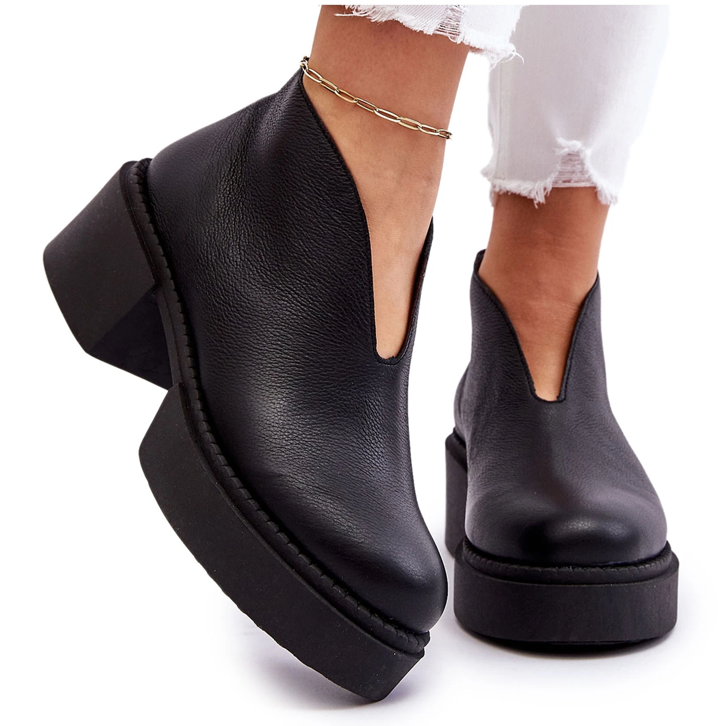 Bottes En Cuir Sur Talons Massifs Nicole 2795/056 Noir Le Noir 9 Bottes En Cuir Sur Talons Massifs Nicole 2795/056 Noir Le Noir – Image 9