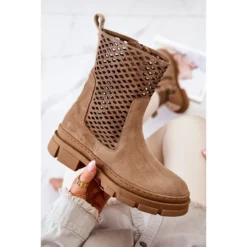 Bottes En Cuir Workers Nicole Marron Clair 2711 Brun