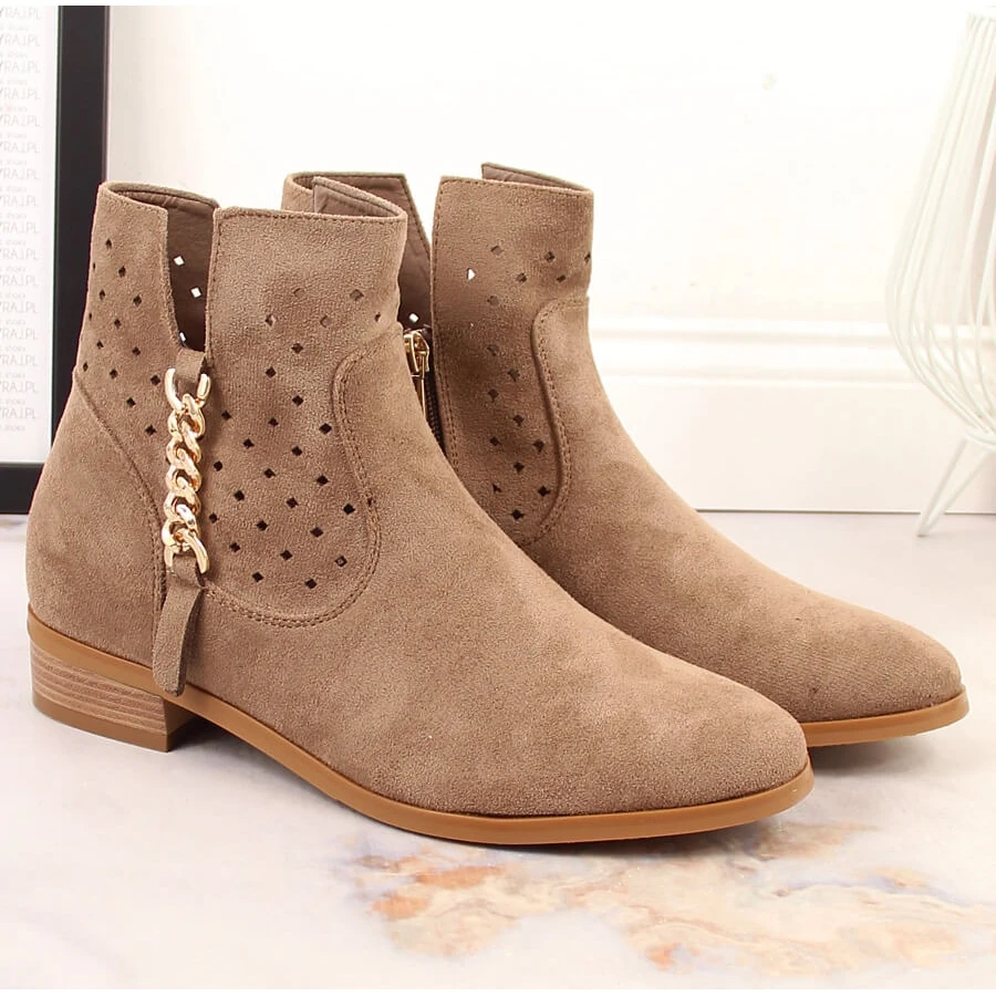 Bottes En Daim Ajouré Beige Foncé Pour Femmes Vinceza 10885 3 Bottes En Daim Ajouré Beige Foncé Pour Femmes Vinceza 10885 – Image 3