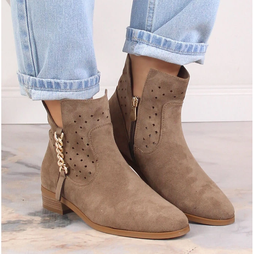 Bottes En Daim Ajouré Beige Foncé Pour Femmes Vinceza 10885 6 Bottes En Daim Ajouré Beige Foncé Pour Femmes Vinceza 10885 – Image 6