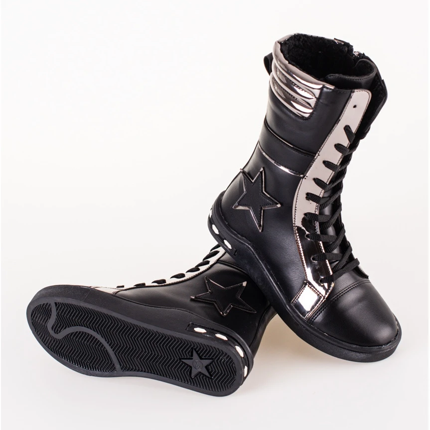 Bottes Filles à Tige Haute Shelovet Noir Le Noir 1 Bottes Filles à Tige Haute Shelovet Noir Le Noir