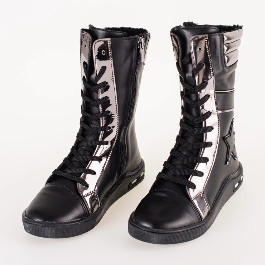 Bottes Filles à Tige Haute Shelovet Noir Le Noir 2 Bottes Filles à Tige Haute Shelovet Noir Le Noir – Image 2