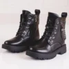 Bottes Filles Noires Avec Chaîne Shelovet Le Noir