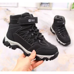 Bottes Garçon EVento Noires, Isolées En Laine De Mouton Le Noir