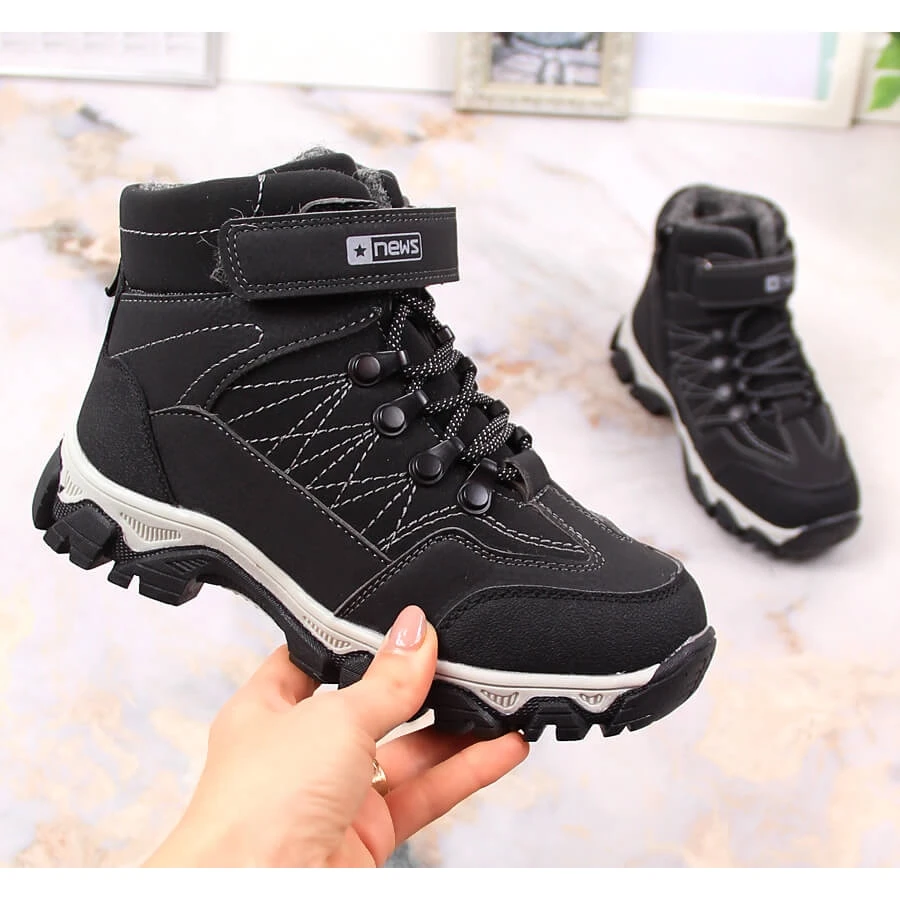 Bottes Garçon EVento Noires, Isolées En Laine De Mouton Le Noir 1 Bottes Garçon EVento Noires, Isolées En Laine De Mouton Le Noir