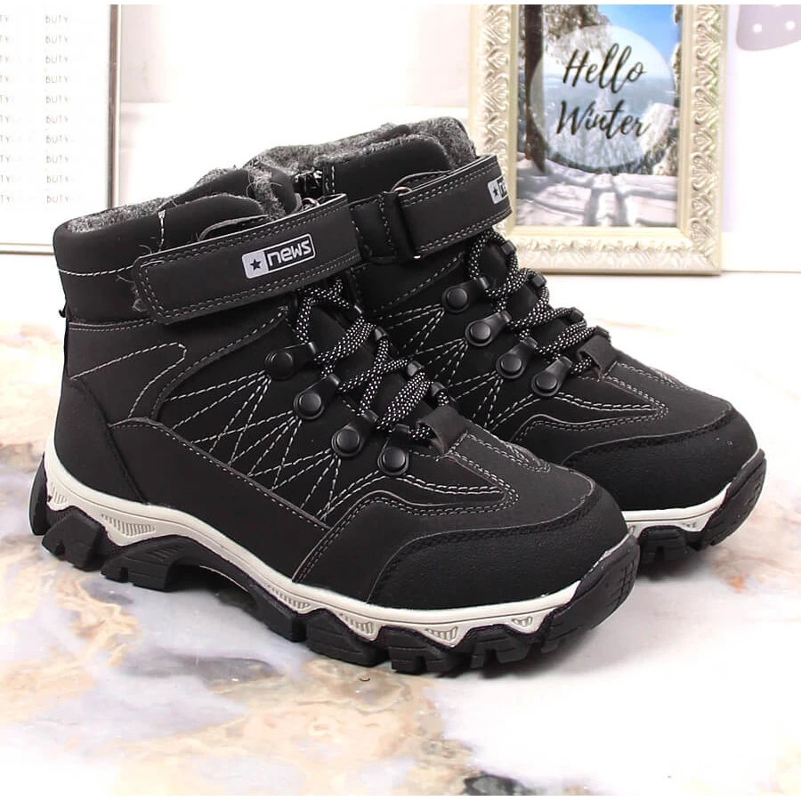 Bottes Garçon EVento Noires, Isolées En Laine De Mouton Le Noir 2 Bottes Garçon EVento Noires, Isolées En Laine De Mouton Le Noir – Image 2