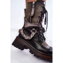 Bottes Hautes En Cuir Workers Maciejka 05586-01 Noir Et Gris Le Noir -Lumière Écarlate Bottes bottes hautes en cuir workers maciejka 05586 01 noir et gris le noir 6 2000x2000 1