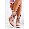 Bottes Hautes En Cuir Workers Nicole Rose 2706 Beige