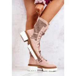 Bottes Hautes En Cuir Workers Nicole Rose 2706 Beige -Lumière Écarlate Bottes bottes hautes en cuir workers nicole rose 2706 beige 10 2000x2000 1