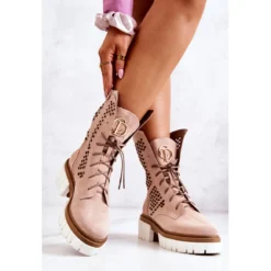 Bottes Hautes En Cuir Workers Nicole Rose 2706 Beige -Lumière Écarlate Bottes bottes hautes en cuir workers nicole rose 2706 beige 4 2000x2000 1