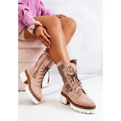 Bottes Hautes En Cuir Workers Nicole Rose 2706 Beige -Lumière Écarlate Bottes bottes hautes en cuir workers nicole rose 2706 beige 5 2000x2000 1
