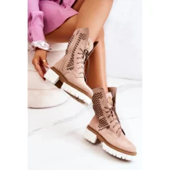 Bottes Hautes En Cuir Workers Nicole Rose 2706 Beige -Lumière Écarlate Bottes bottes hautes en cuir workers nicole rose 2706 beige 8 2000x2000 1