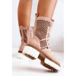 Bottes Hautes En Cuir Workers Nicole Rose 2706 Beige -Lumière Écarlate Bottes bottes hautes en cuir workers nicole rose 2706 beige 9 2000x2000 1