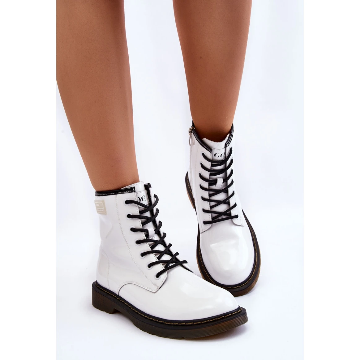 Bottes Laquées Isolées Femme GOE II2N4051 Blanc Blanche 4 Bottes Laquées Isolées Femme GOE II2N4051 Blanc Blanche – Image 4