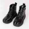 Bottes Noires Pour Filles Sur La Plateforme Shelovet Le Noir
