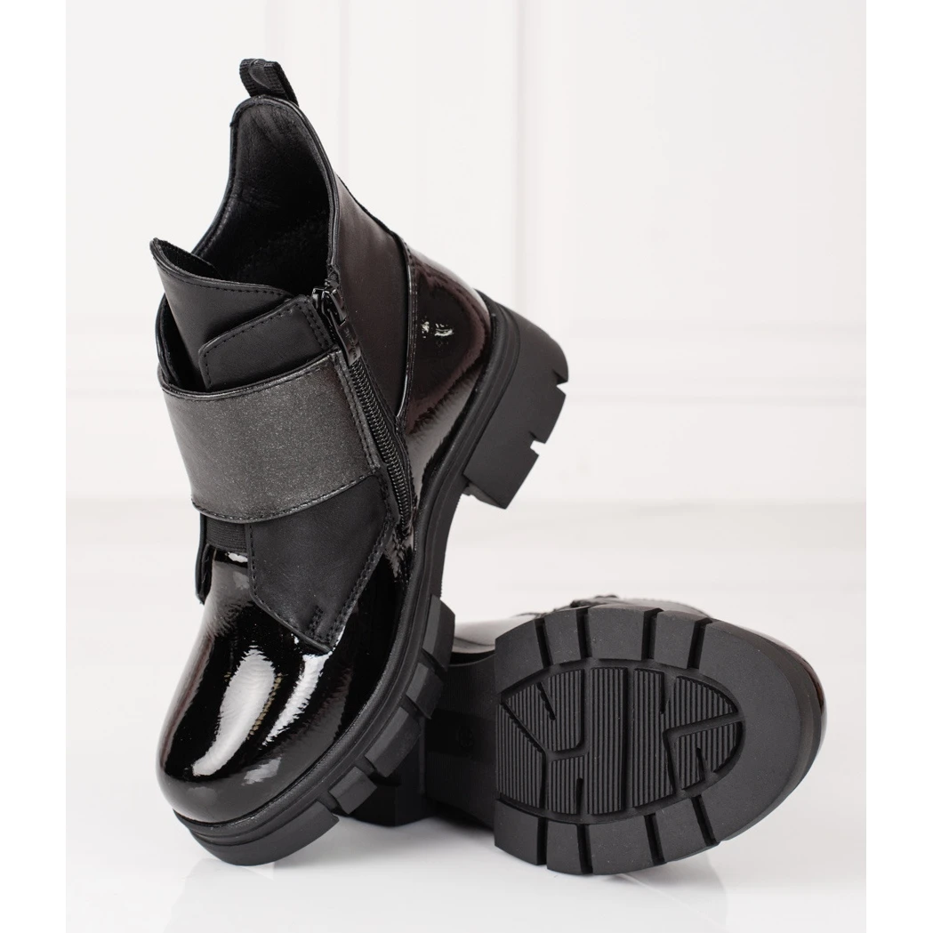 Bottes Pour Filles En Cuir Verni écologique Shelovet Le Noir 1 Bottes Pour Filles En Cuir Verni écologique Shelovet Le Noir