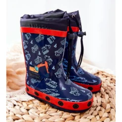 Bottes Wellington En Caoutchouc Pour Enfants Pertris Excavator Bleu Marin -Lumière Écarlate Bottes bottes wellington en caoutchouc pour enfants pertris excavator bleu marin 3 2000x2000 1