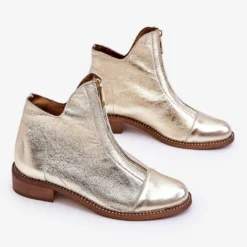 Bottes Zippées En Cuir Nicole 2785/007 Doré D'or