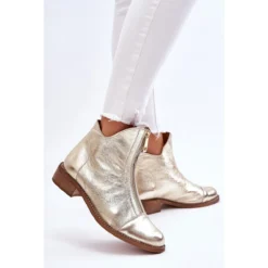 Bottes Zippées En Cuir Nicole 2785/007 Doré D'or -Lumière Écarlate Bottes bottes zippees en cuir nicole 2785 007 dore dor 3 2000x2000 1